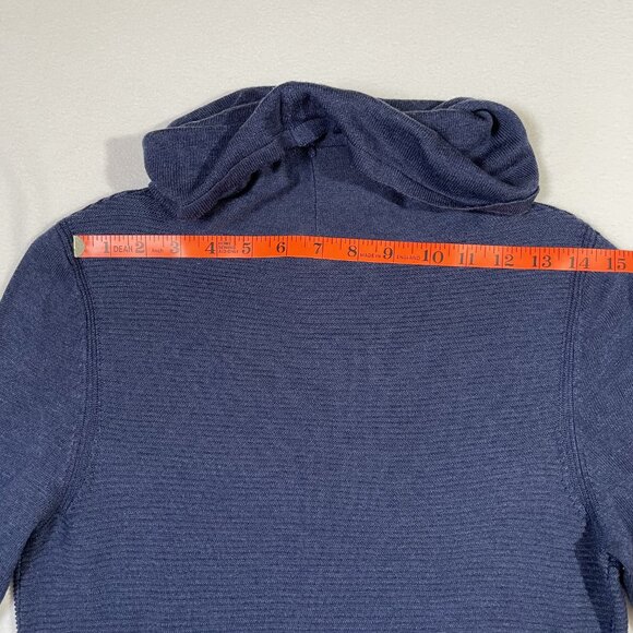 Adrienne Vittadini Cowl Neck Tunic Sweater Navy Heather Lightweight Size M - Picture 13 of 16